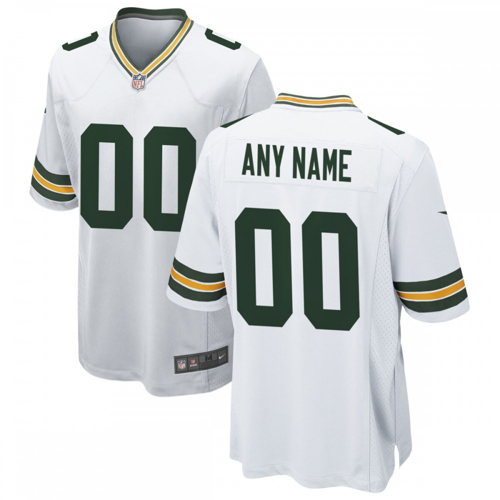 Green Bay Packers Nike Custom Game Jersey - White-Profan Arena